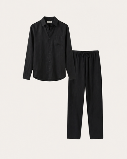 Naples Linen Set Long Sleeve Black/Black