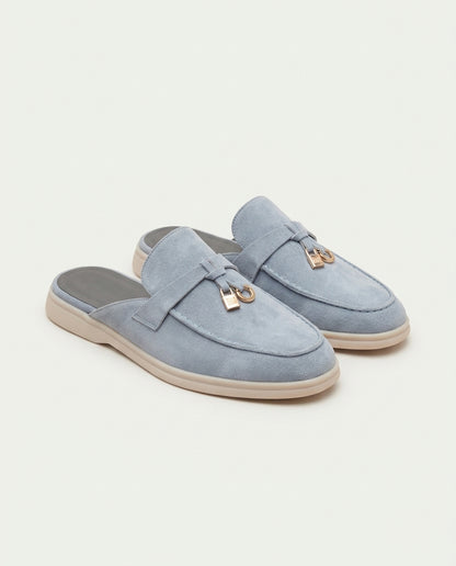 Sky Blue Suède Mediterranean Mule