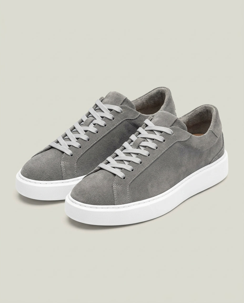 Boston Suede Trainer - Dark Grey