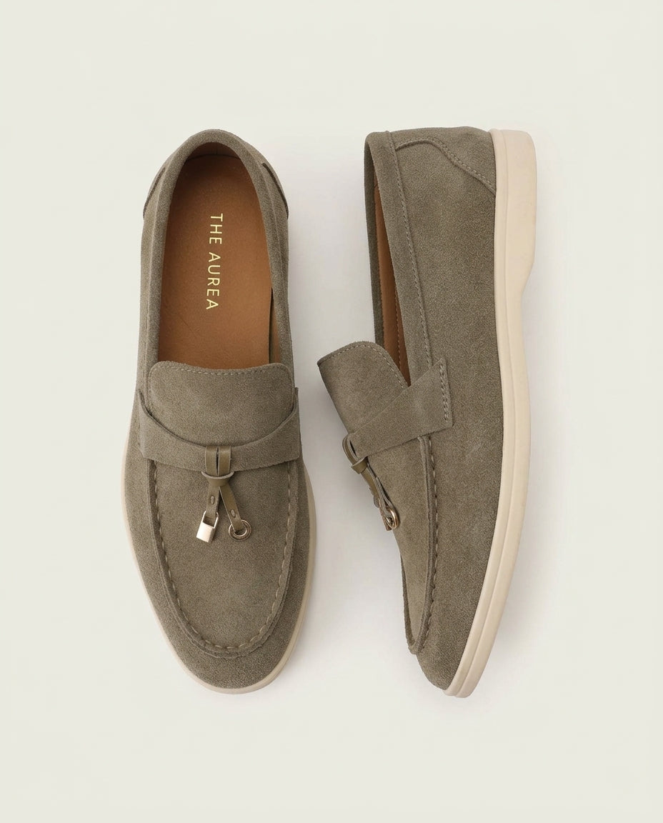 Suede Lady Loafers - Olive