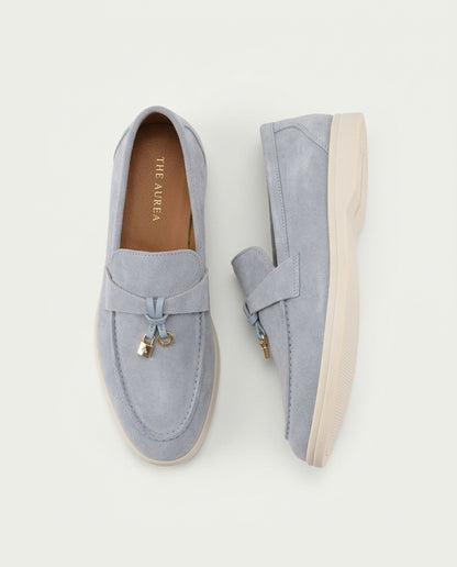 Suede Lady Loafers - Fog Blue