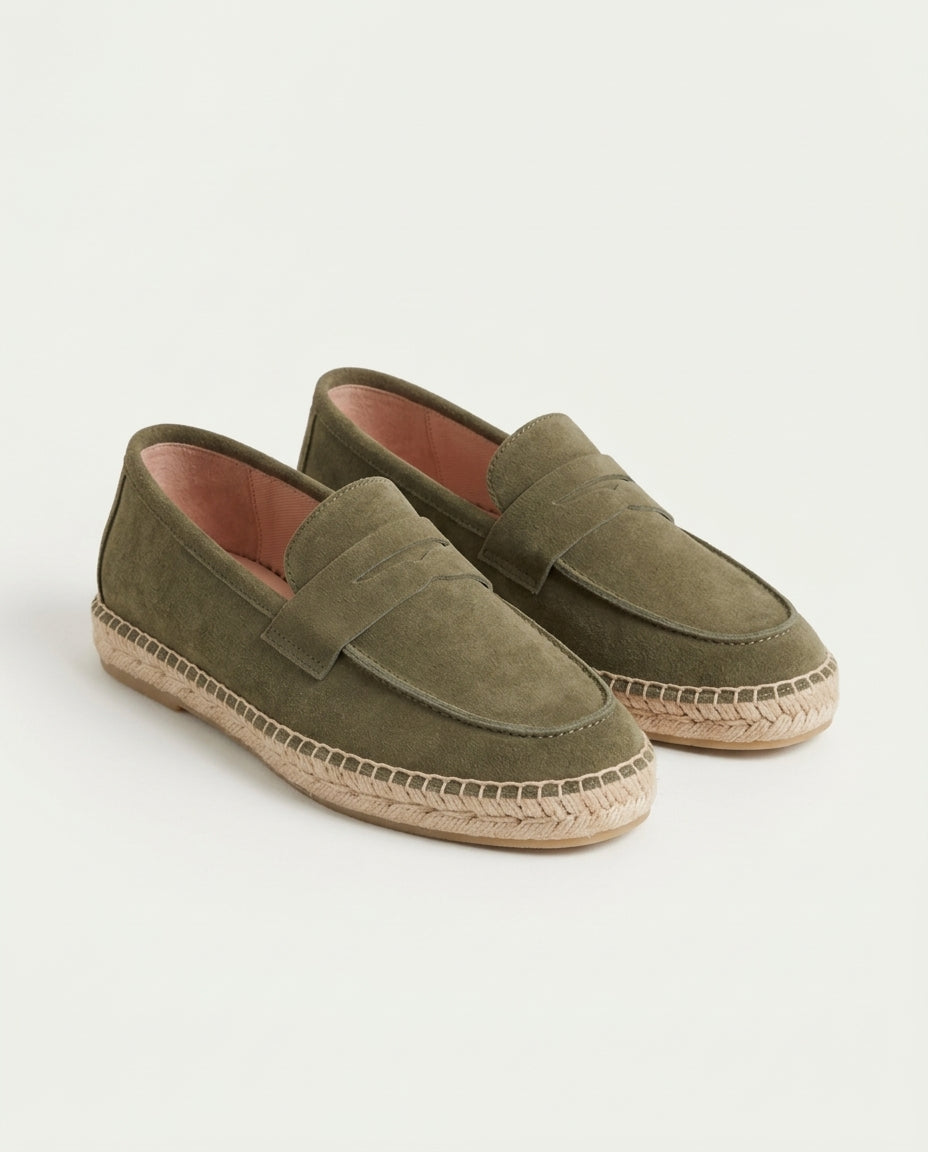 Olive Suède Riviera Espadrille