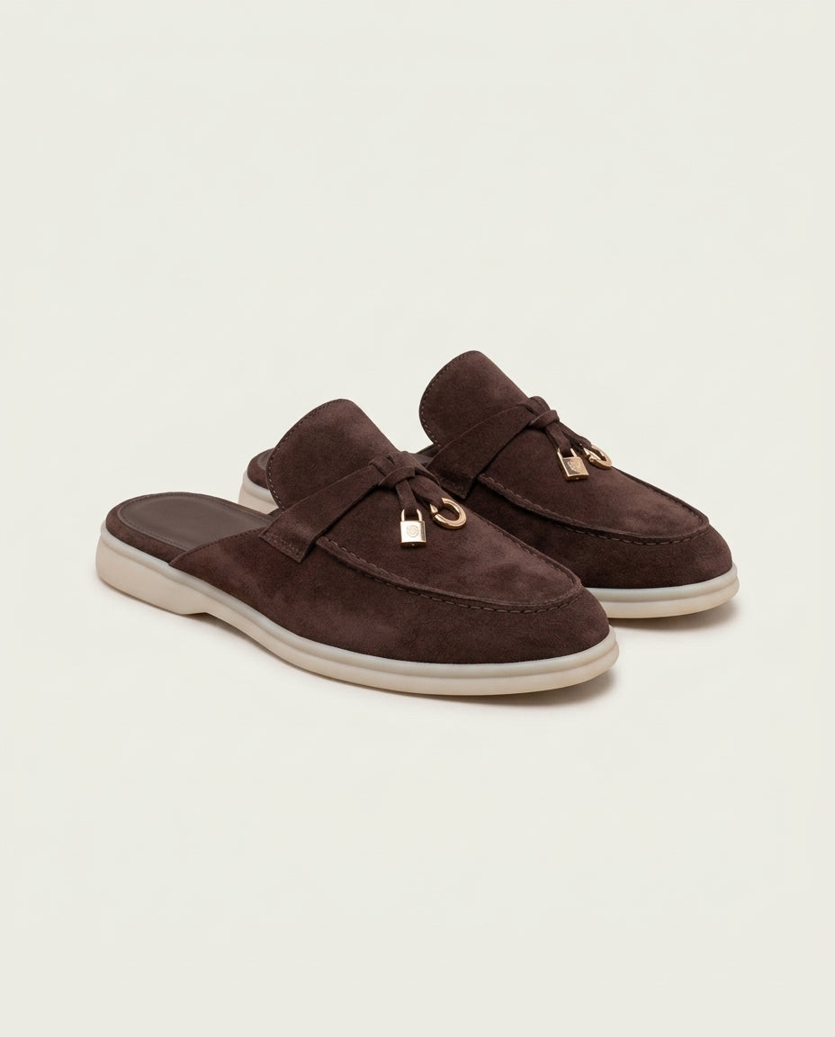 Brown Suède Mediterranean Mule