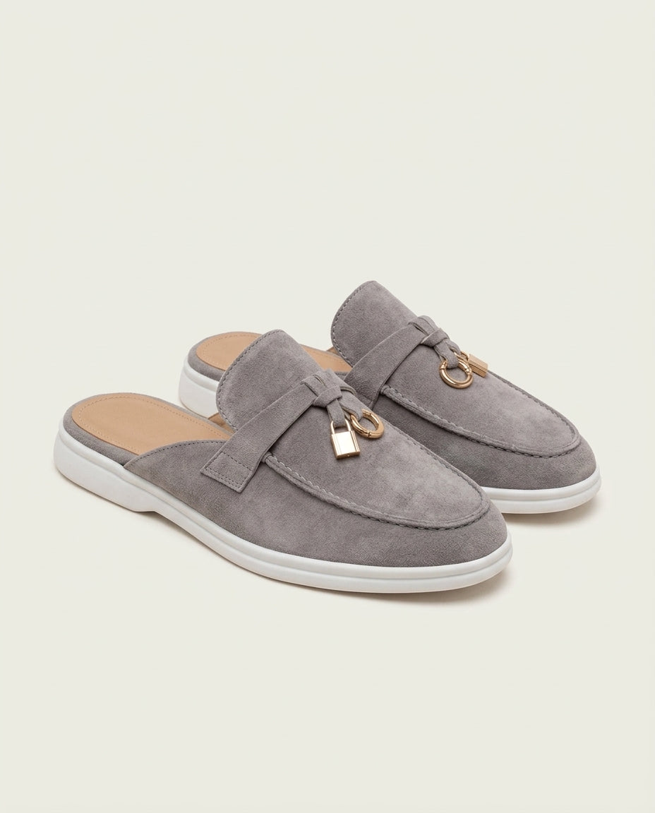Light Grey Suède Mediterranean Mule
