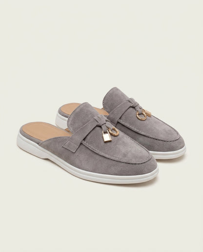 Light Grey Suède Mediterranean Mule