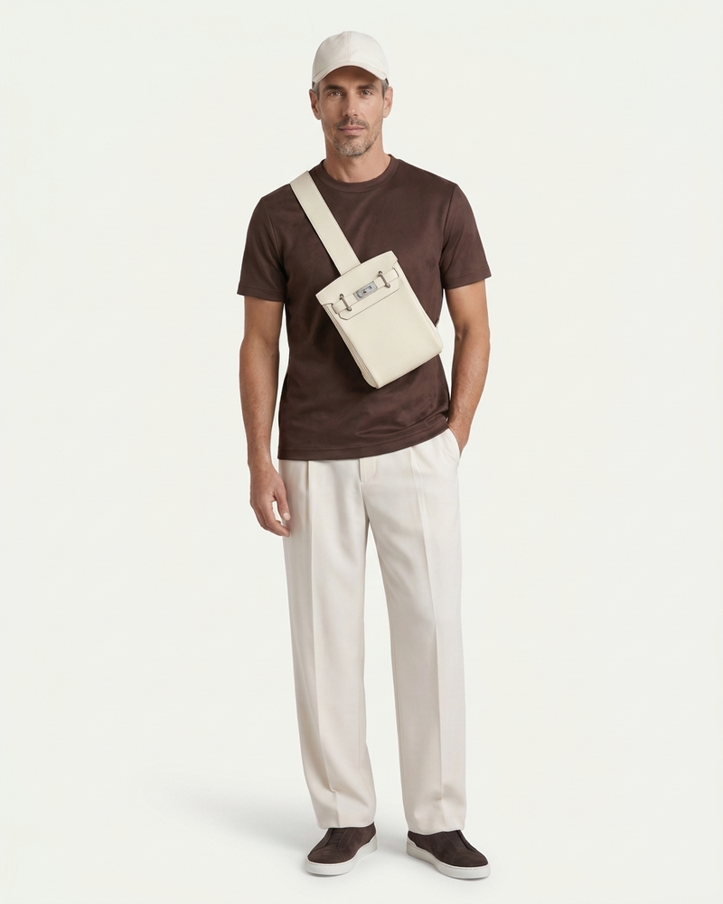 Madrid Leather Crossbody - Cream