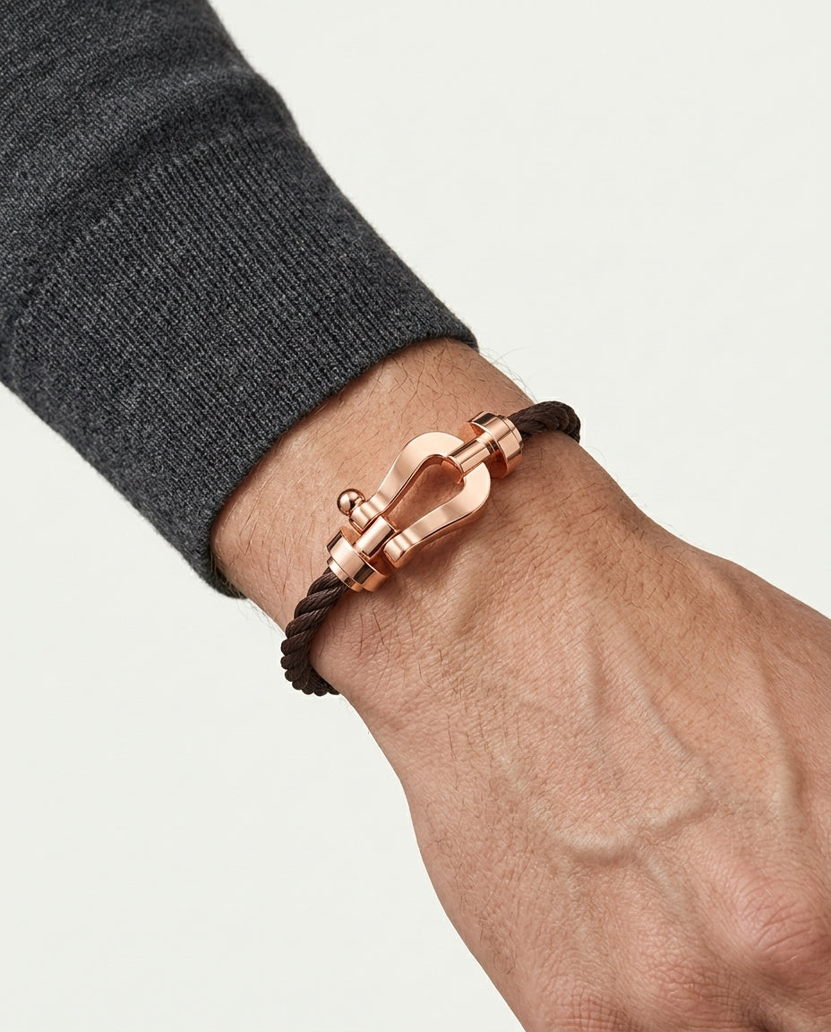 Davos Bracelet Dark Brown / Rose Gold