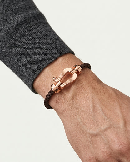 Davos Bracelet Dark Brown / Rose Gold