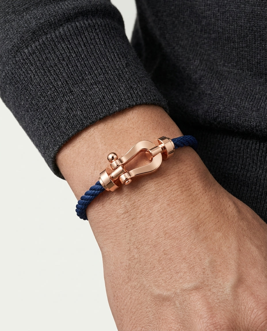 Davos Bracelet Navy / Rose Gold