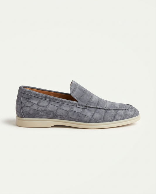 Croco Suede Loafer - Grey | LIMITED EDITION