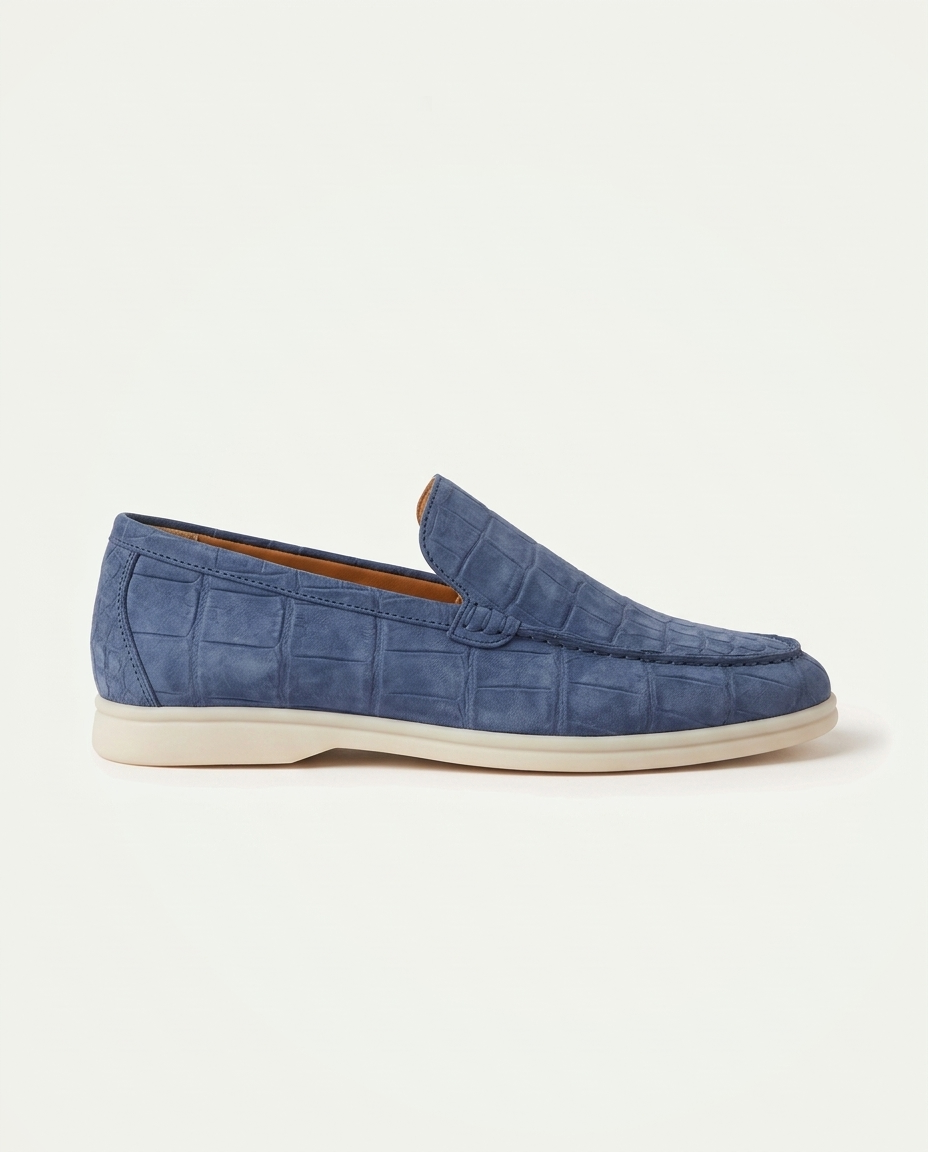 Croco Suede Loafer - Blue | LIMITED EDITION