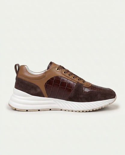 Croco Milano Sneaker - Espresso