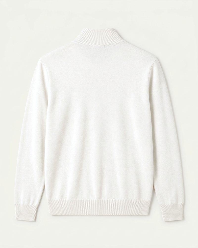 London Quarter Zip - White