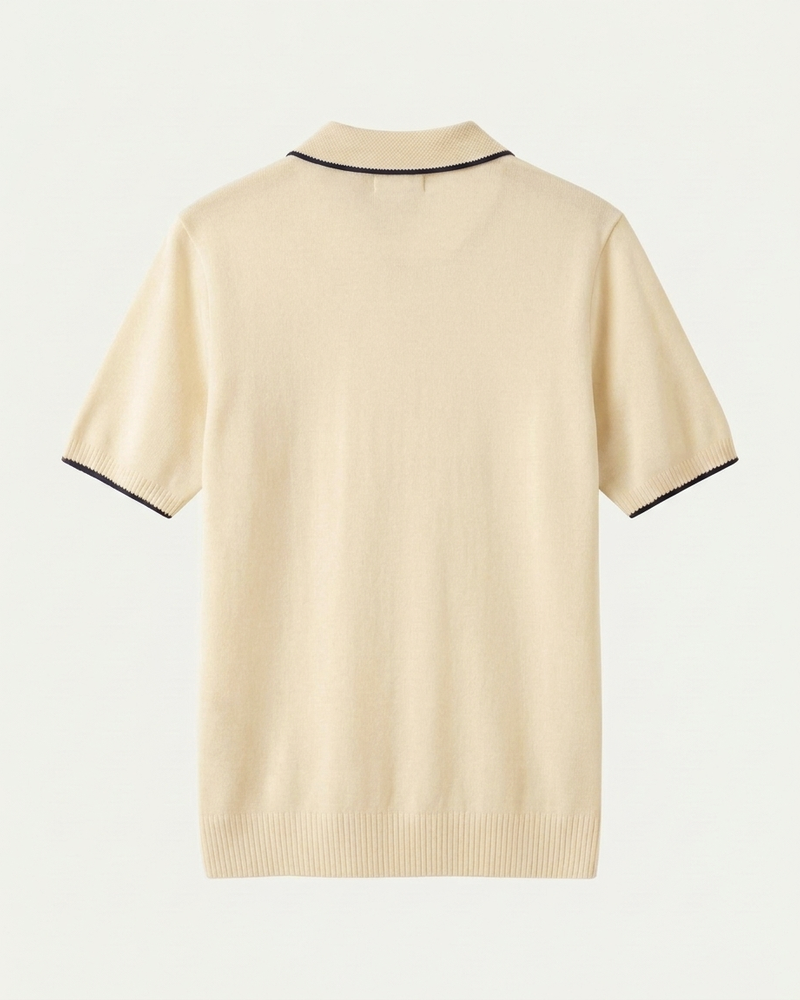 Florence Wool Knit Polo - Beige