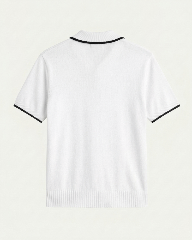 Rome Knitted Polo - White