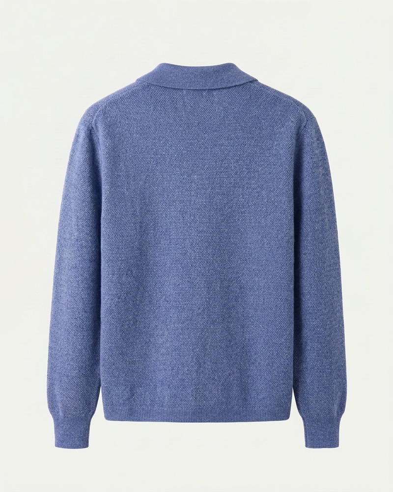 Naples Wool Button Overshirt - Sea Blue