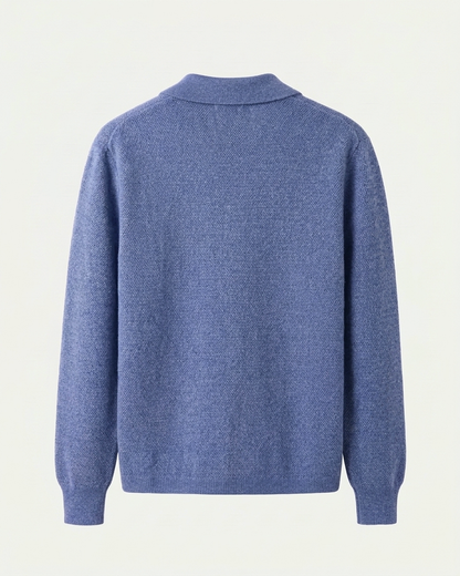 Naples Wool Button Overshirt - Sea Blue