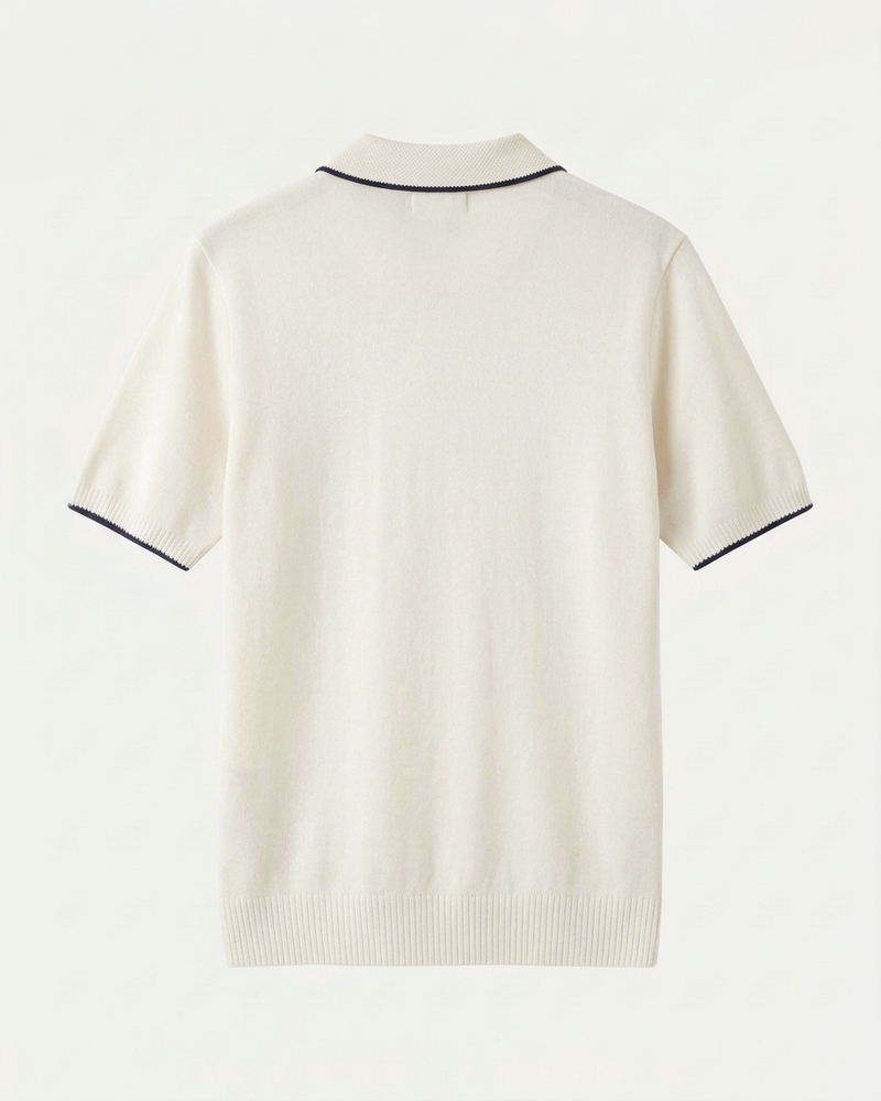 Florence Wool Knit Polo - White