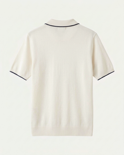 Florence Wool Knit Polo - White