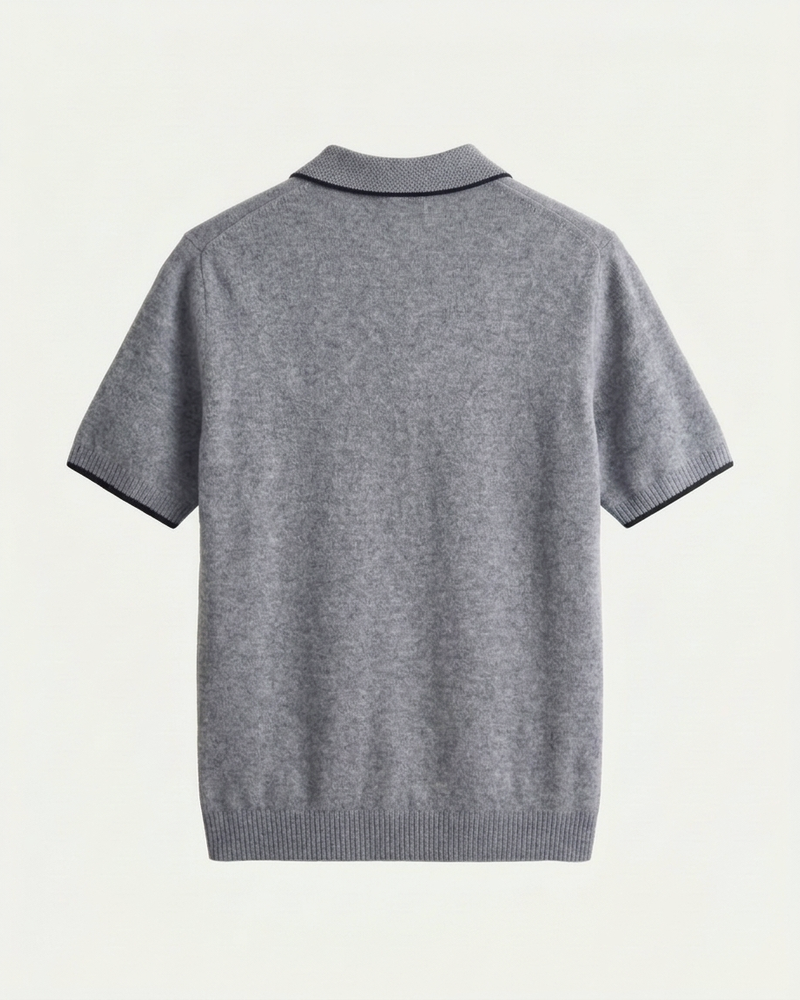 Florence Wool Knit Polo - Grey
