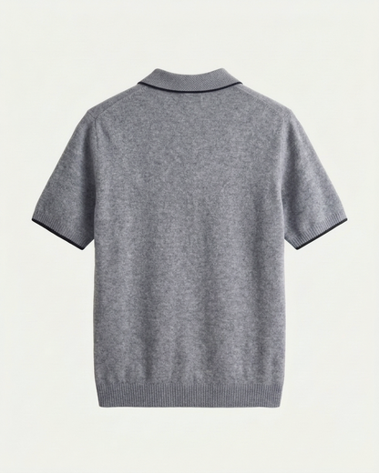 Florence Wool Knit Polo - Grey
