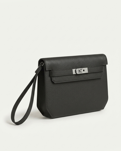 Paris Leather Pochette - Black