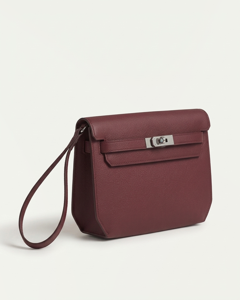 Paris Leather Pochette - Burgundy