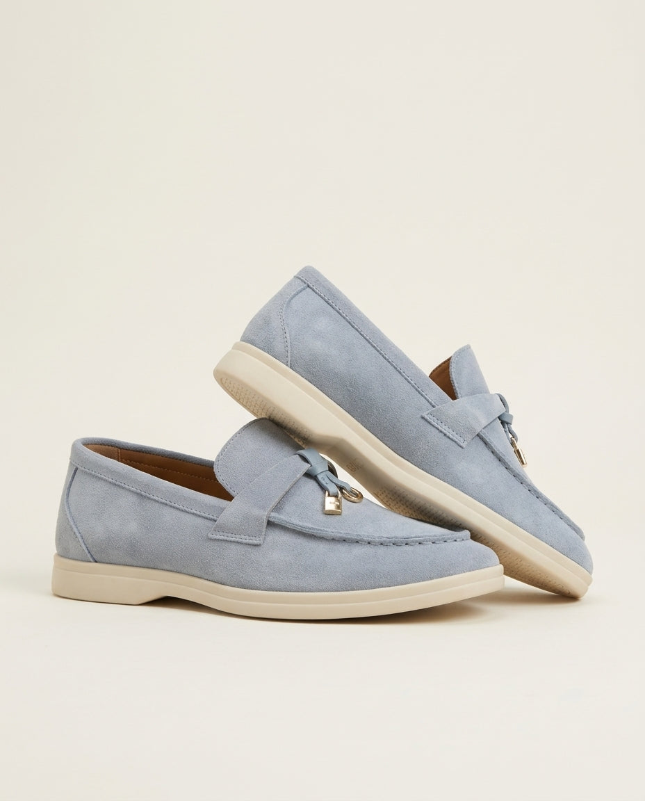 Suede Lady Loafers - Fog Blue