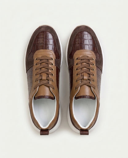 Croco Milano Sneaker - Espresso