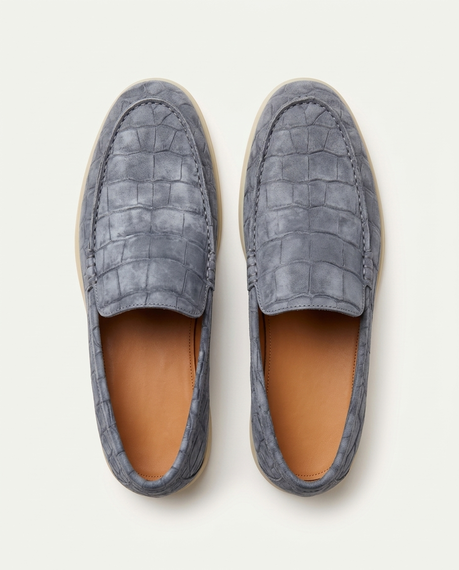 Croco Suede Loafer - Grey | LIMITED EDITION