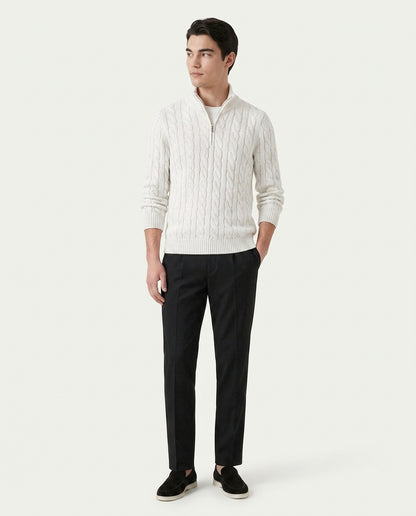 Vienna Zipped Sweater - White