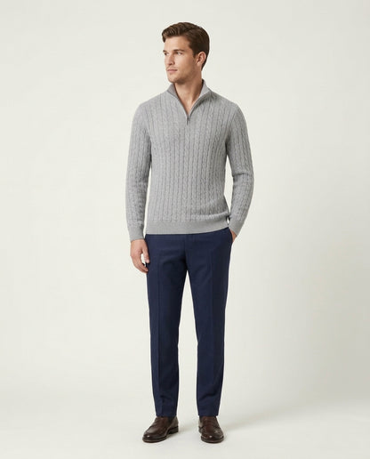 Vienna Zipped Sweater - Grey