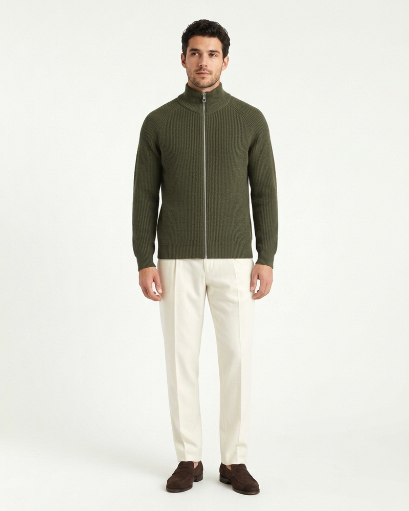 Amalfi Zipper Vest - Olive