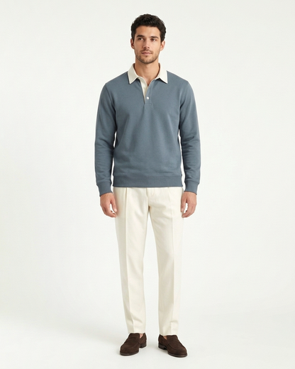 Athens Polo Knit - Cyan