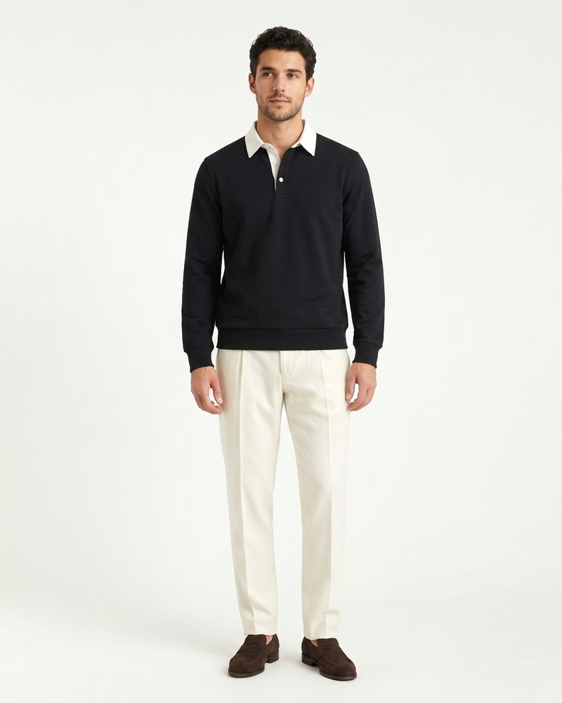 Athens Polo Knit - Black