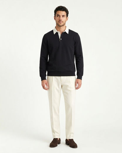 Athens Polo Knit - Black