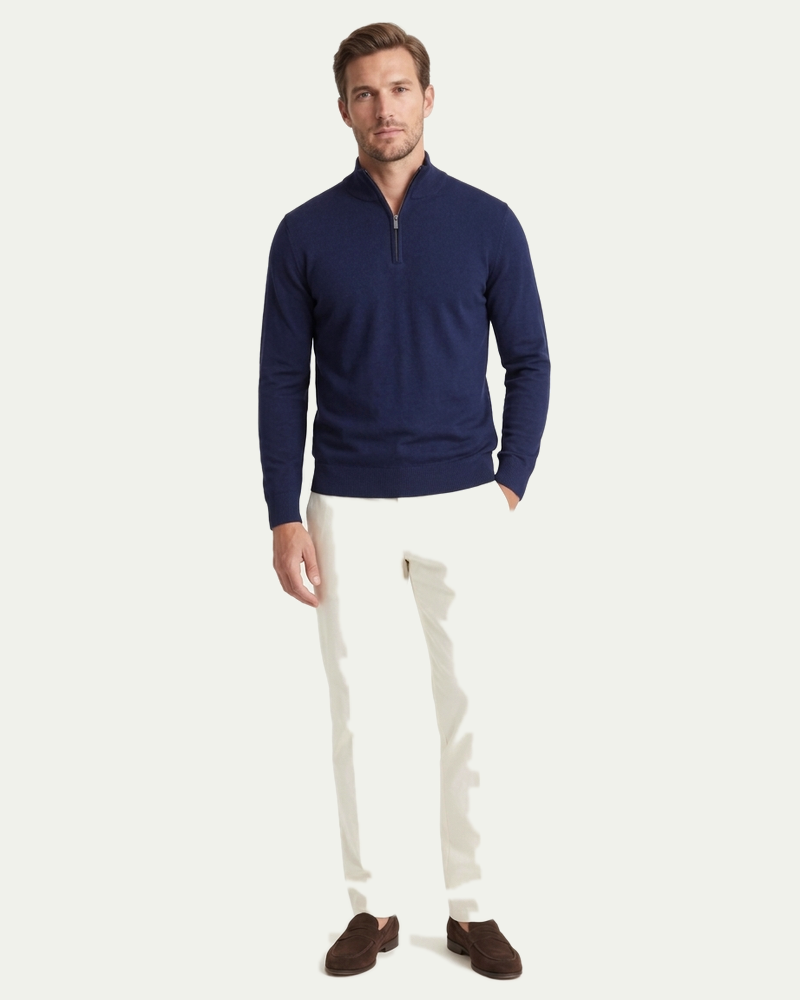London Quarter Zip - Navy