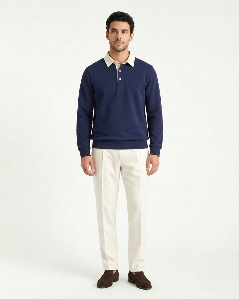 Athens Polo Knit - Navy