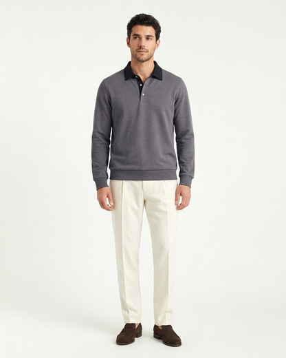 Athens Polo Knit - Grey