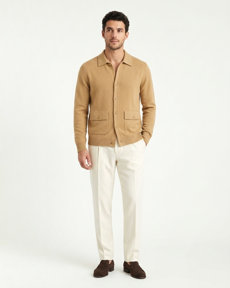 Lisbon Wool Cardigan - Camel