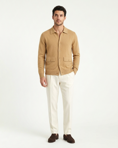 Lisbon Wool Cardigan - Camel