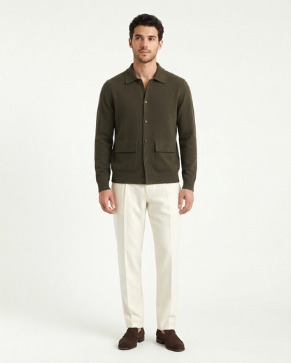 Lisbon Wool Cardigan - Olive