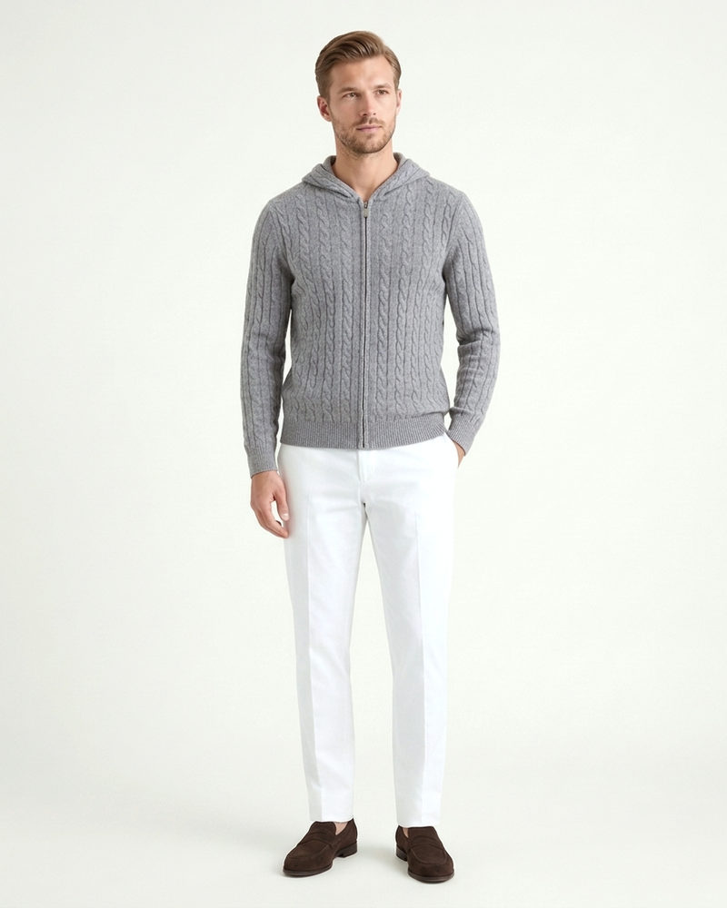 Madrid Cashmere Hoodie - Grey