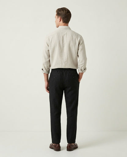 Naples Linen Set Long Sleeve Beige/Black