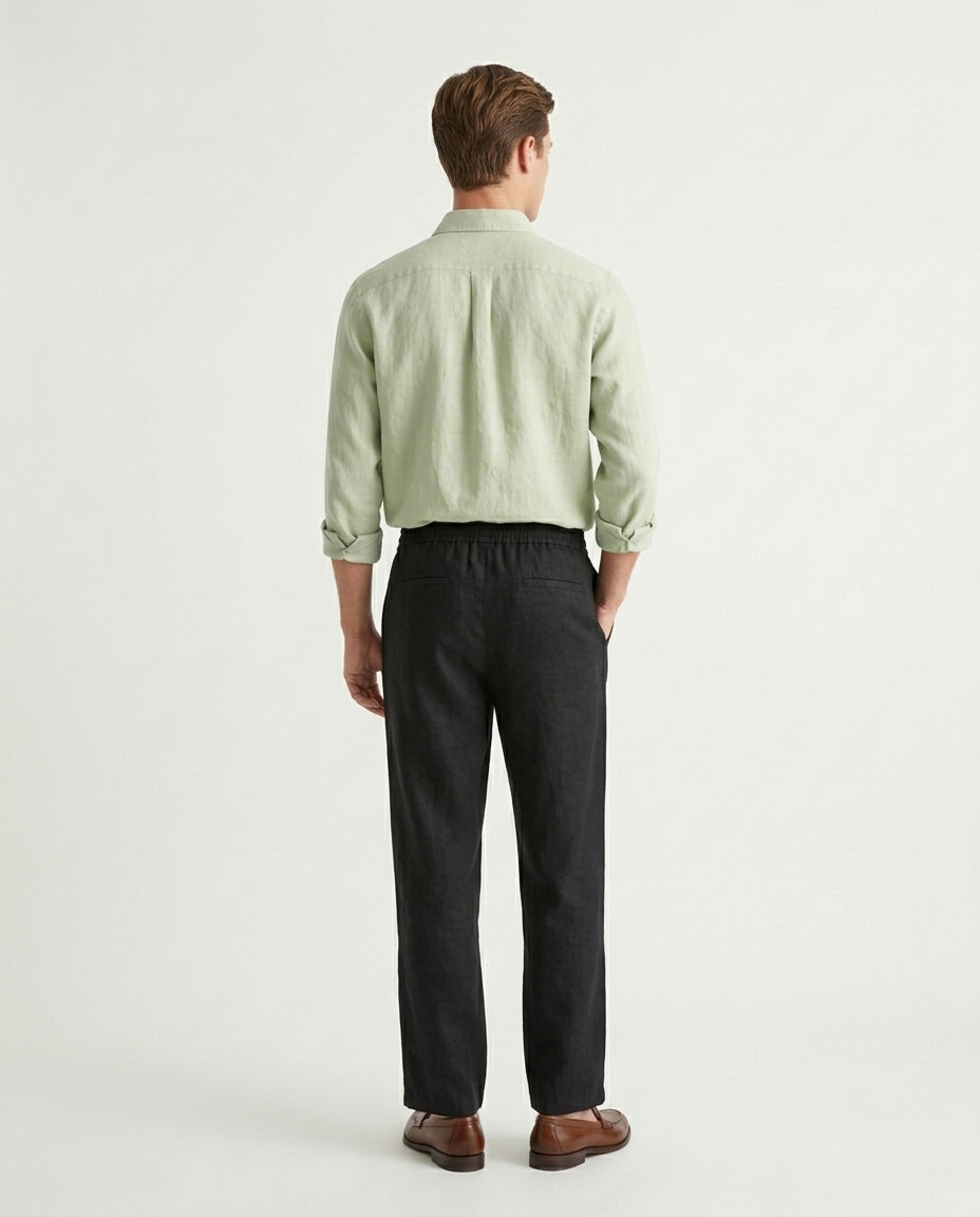 Naples Linen Set Long Sleeve Mint Green/Black