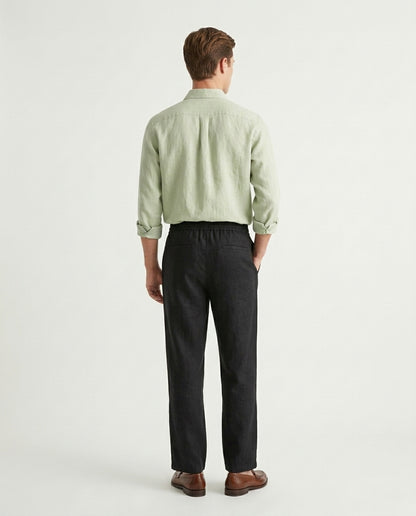 Naples Linen Set Long Sleeve Mint Green/Black