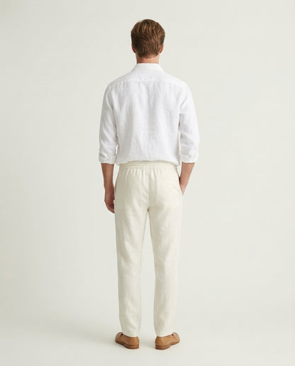 Florence Linen Set Long Sleeve White