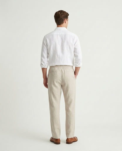 Naples Linen Set Long Sleeve White/Beige