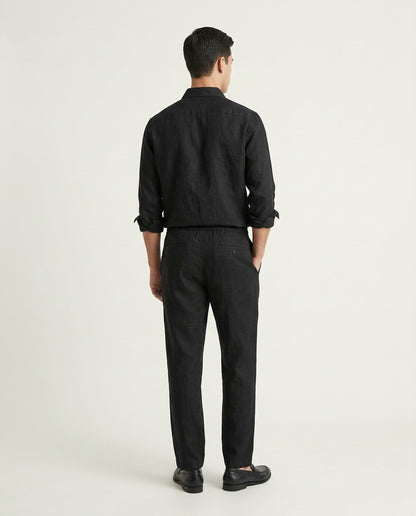 Naples Linen Set Long Sleeve Black/Black
