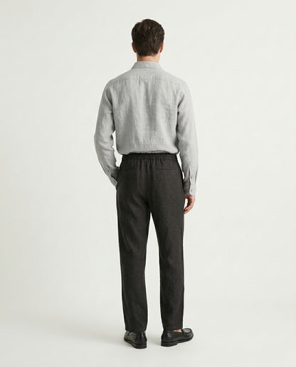 Naples Linen Set Long Sleeve Grey/Black